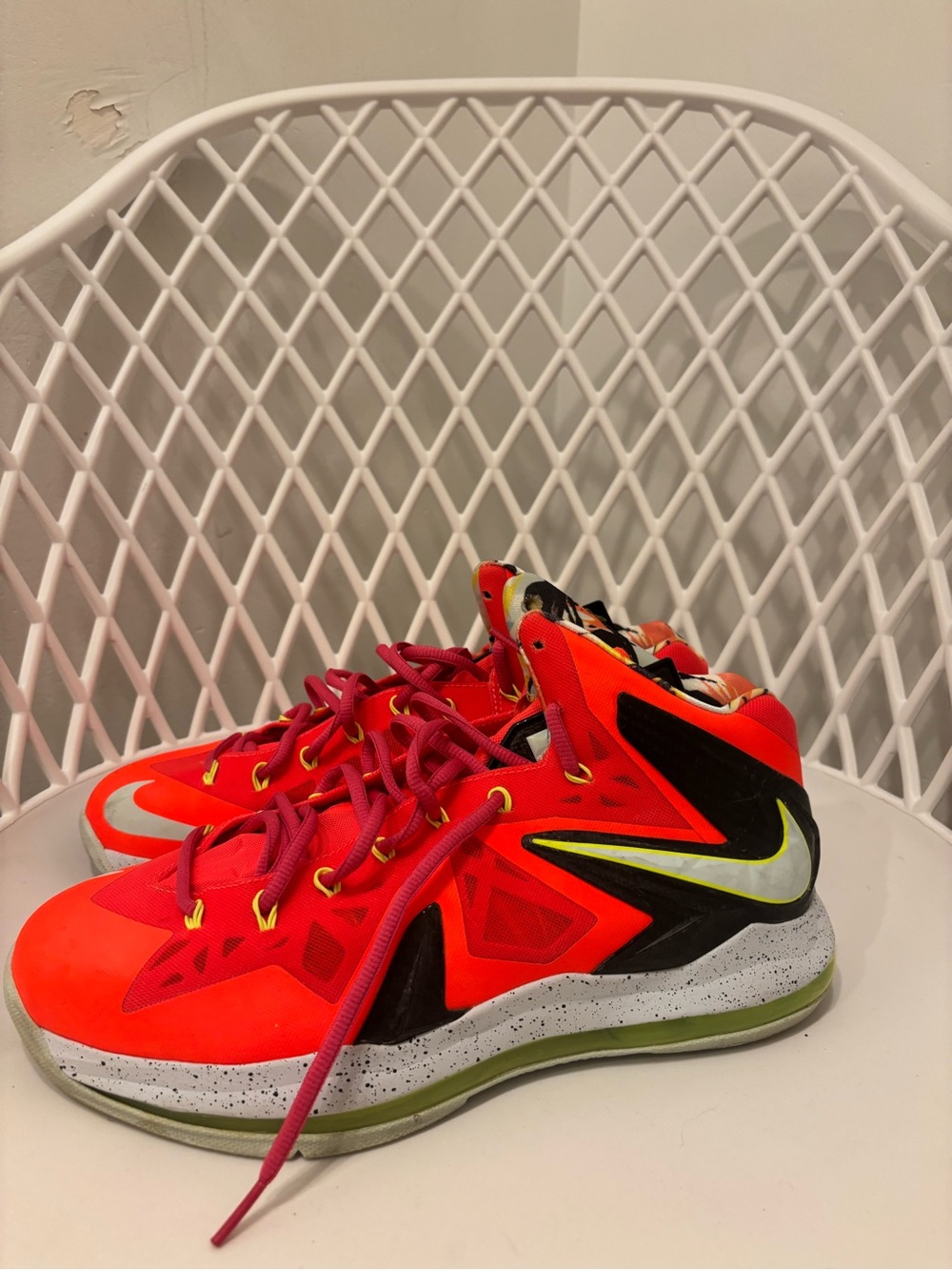 Nike Bright Orange High-Top Basketball Shoes